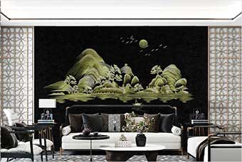 滨州森佰汇航空纤维墙咔（湖光山色）